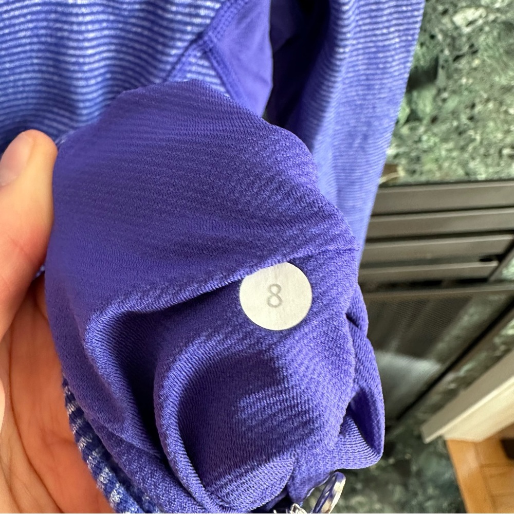 Lululemon Star Runner Long Sleeve Tonka Stripe Pigment Blue size 8 - Picture 4 of 8